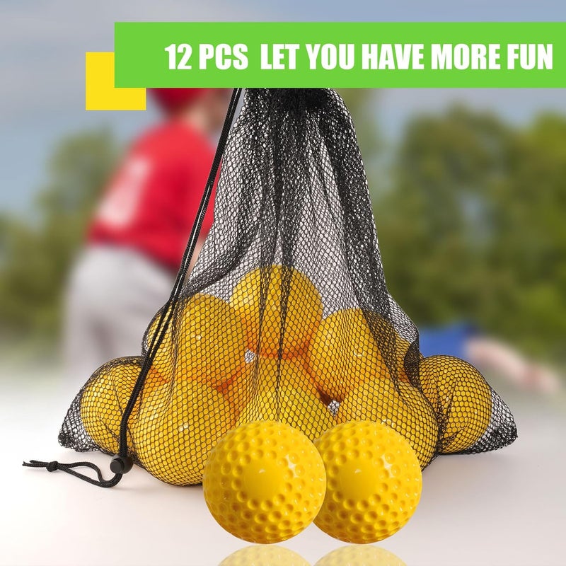 POPFRO Dimpled Softballs, 12 Pack - 11-Inch Pitching Machine Softballs for Hitting and Fielding Practice - Image 4